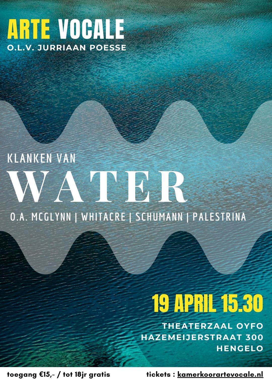 Kamerkoor Arte Vocale zingt ‘Water’