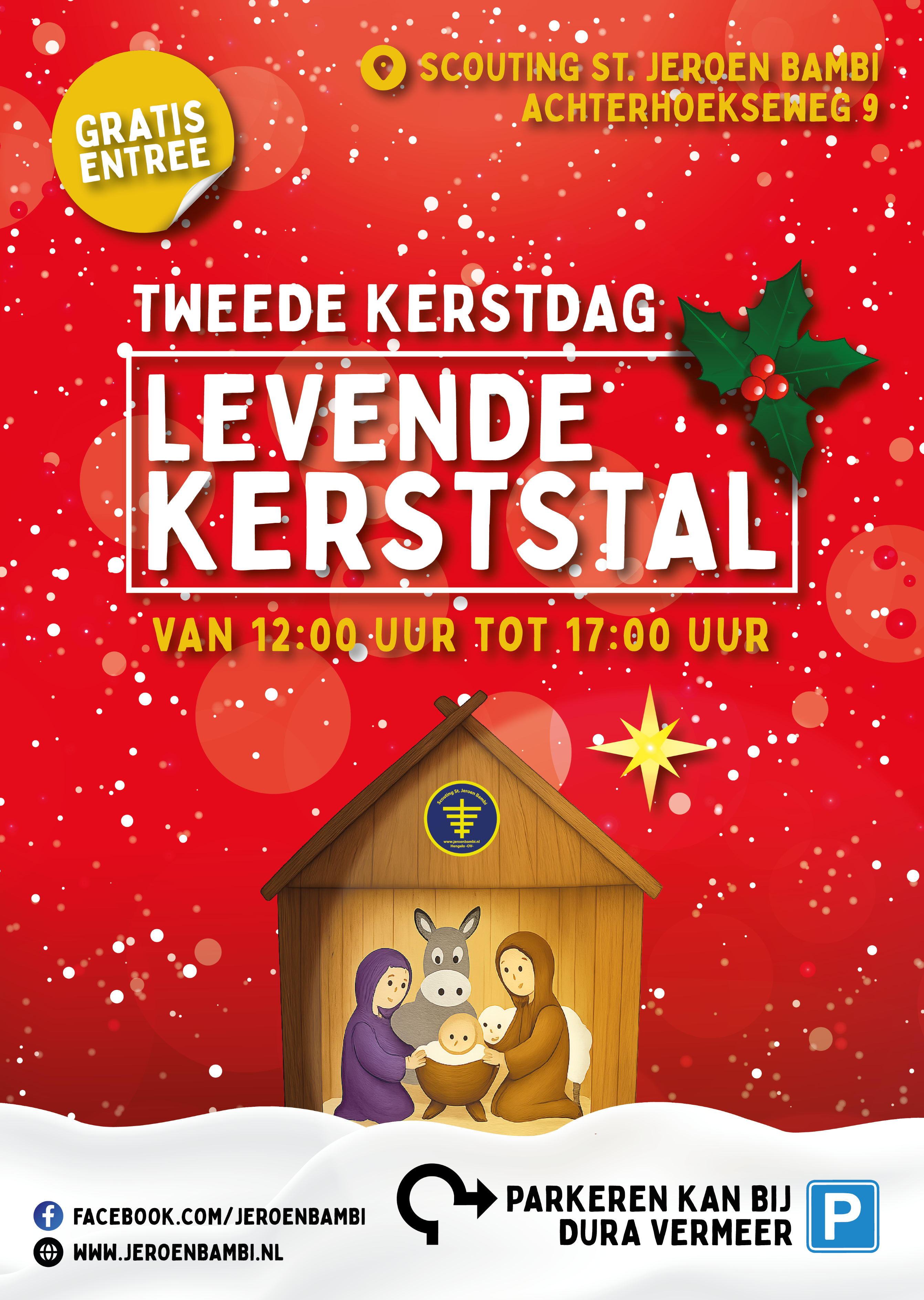 Levende kerststal bij Scoutinggroep St. Jeroen-Bambi