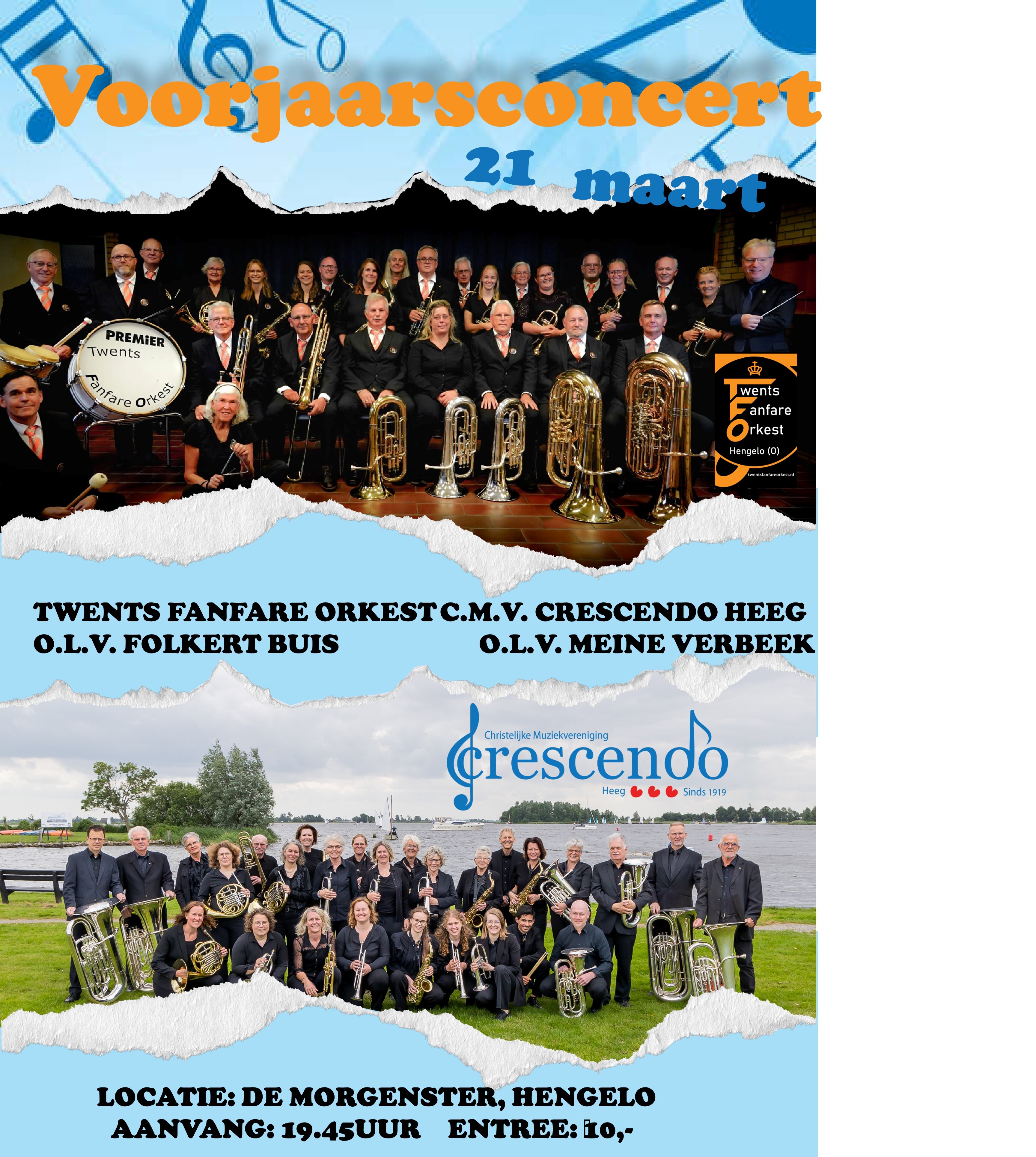 Voorjaarsconcert TFO uit hengelo en Cresendo uit Heeg